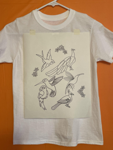 Birds Birds Outline Design for children to paint