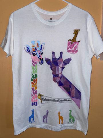 A custom-designed T-shirt that is unique and one-of-a-kind.
