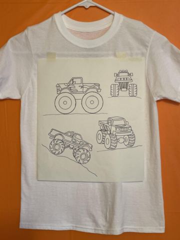 Monster Trucks Monster Trucks Outline Design for children to paint