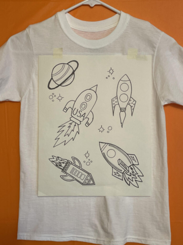 Rockets Rockets Outline Design for children to paint
