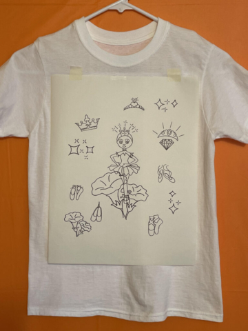 Tiara Ballerina Tiara Ballerina Outline Design for children to paint