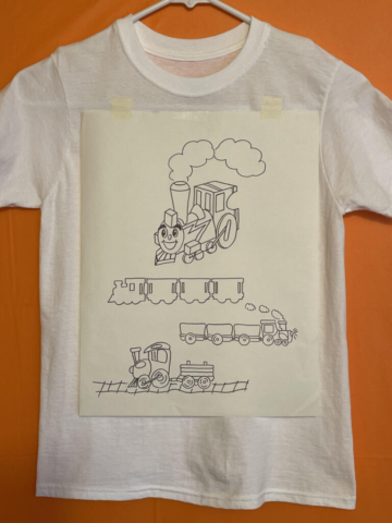 Trains Trains Outline Design for children to paint
